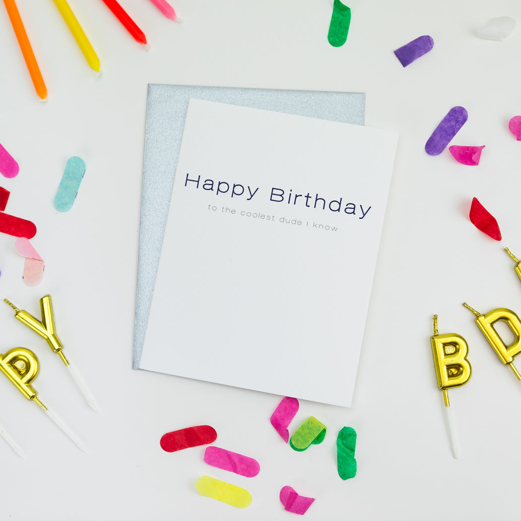 Coolest Dude Birthday - Letterpress Card