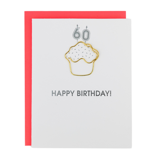 Happy Birthday Candles 60 - Paperclip Letterpress Card