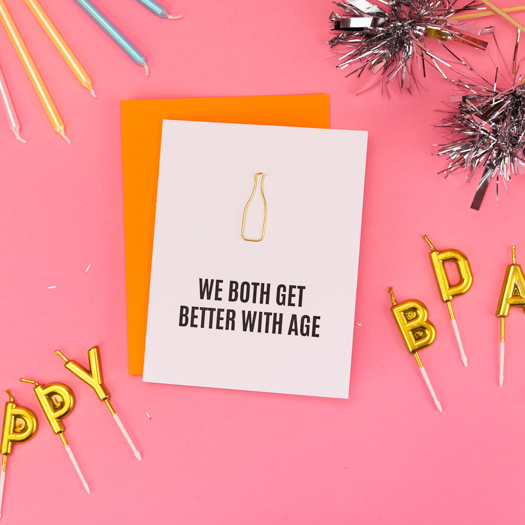 Get Better With Age - Paper Clip Letterpress Card