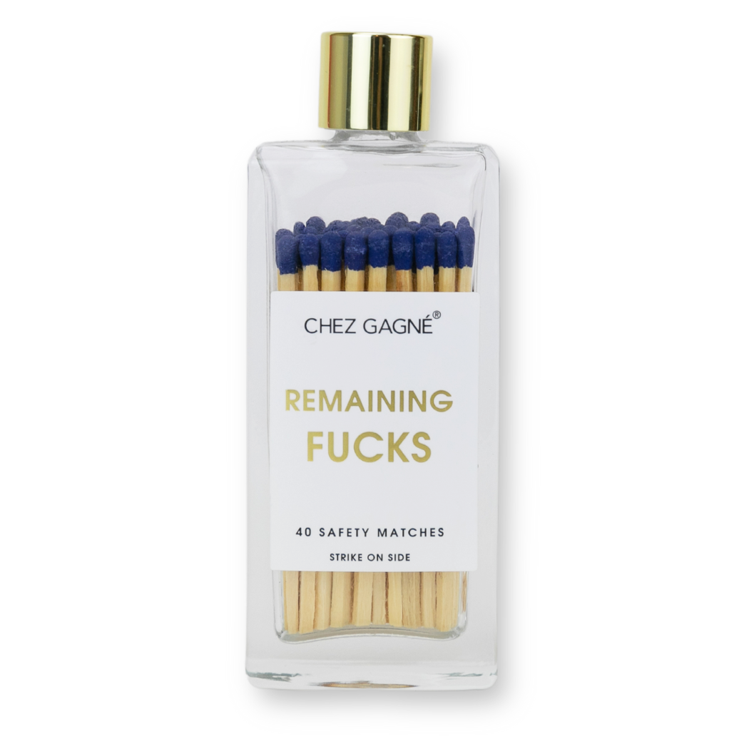Remaining Fucks - Glass Bottle Safety Matches
