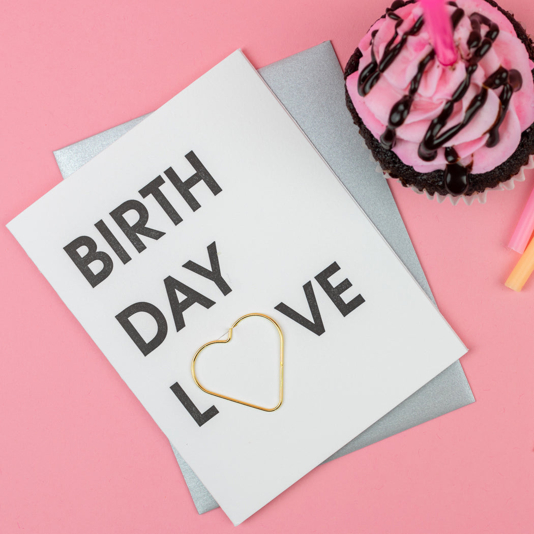 Birthday Love - Paper Clip Letterpress Card