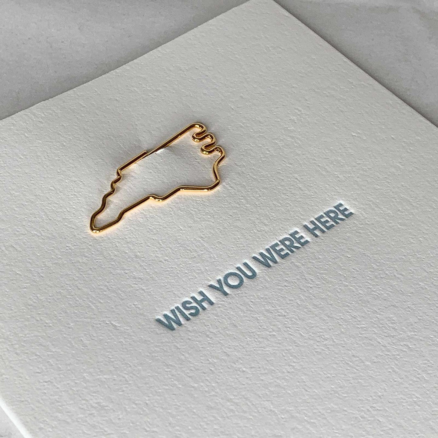 Wish You Were Here North Carolina - Paper Clip Letterpress Card