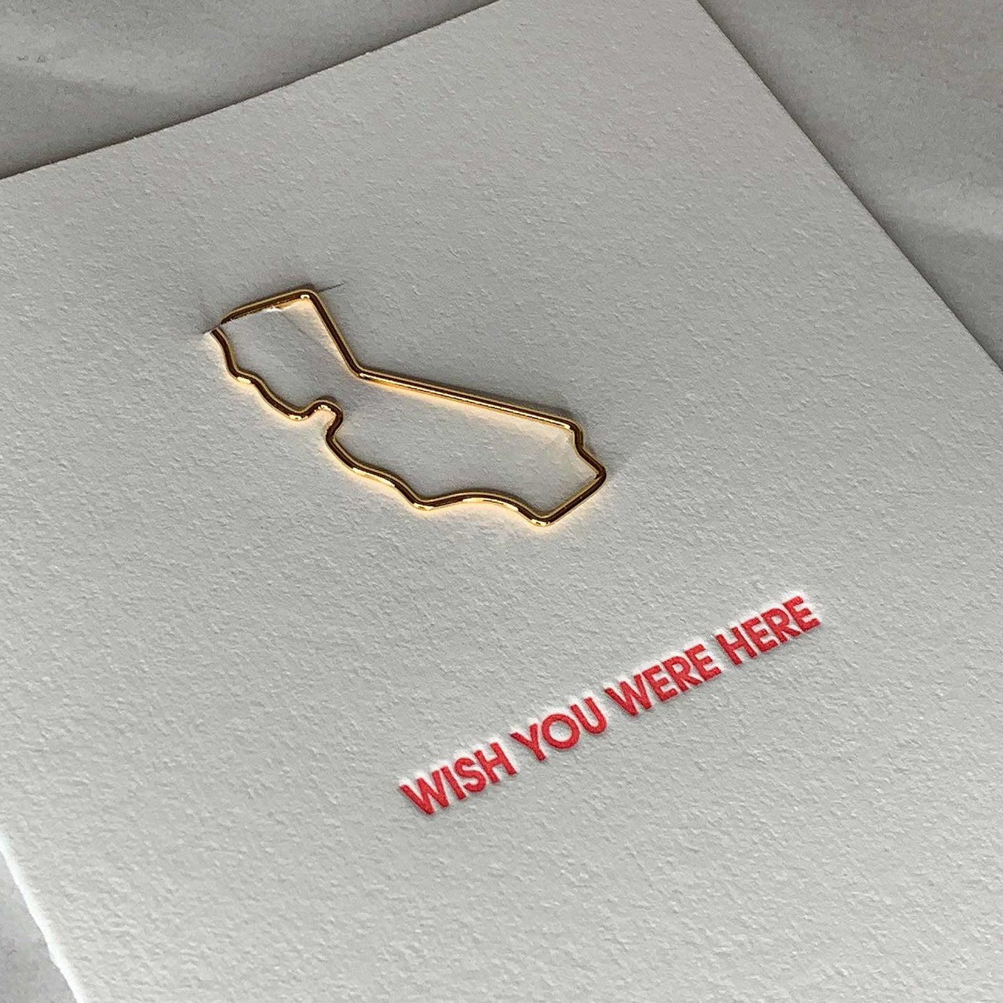 Wish You Were Here California - Paper Clip Letterpress Card