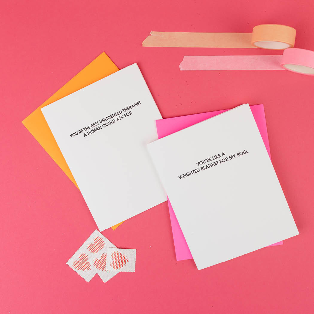 You are the Best Unlicensed Therapist - Letterpress Card