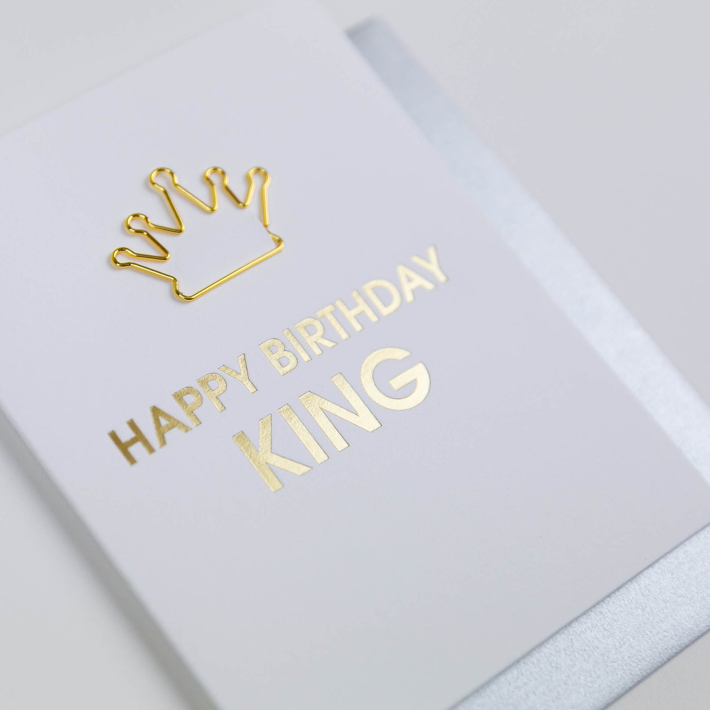 Happy Birthday King -  Crown Paper Clip Letterpress Card
