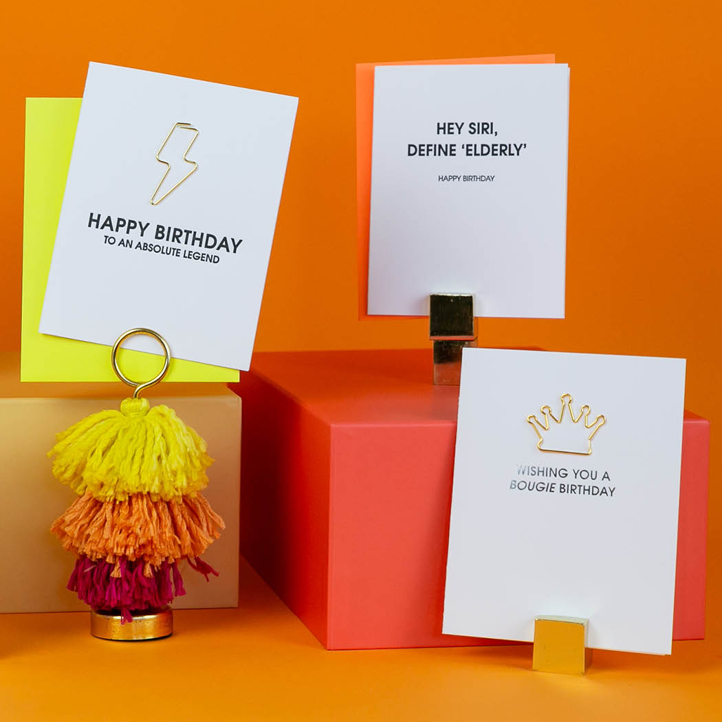 Hey Siri, Define "Elderly" Happy Birthday - Letterpress Card