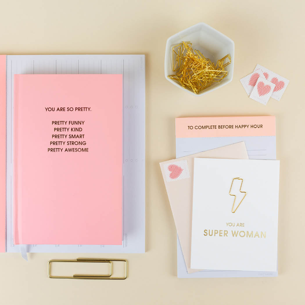 You are Super Woman - Paper Clip Letterpress Card