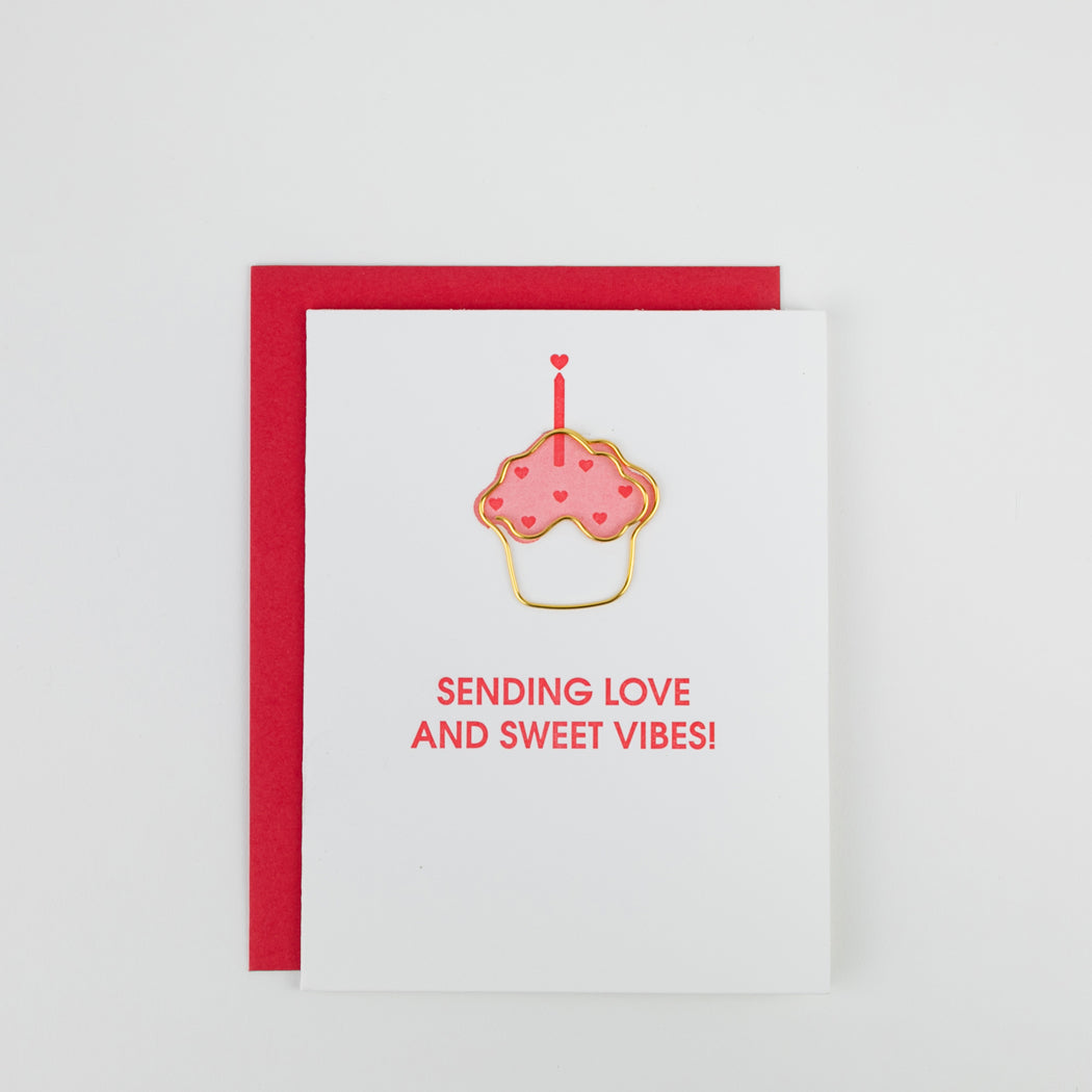 Sending Love and Sweet Vibes - Paperclip Letterpress Card