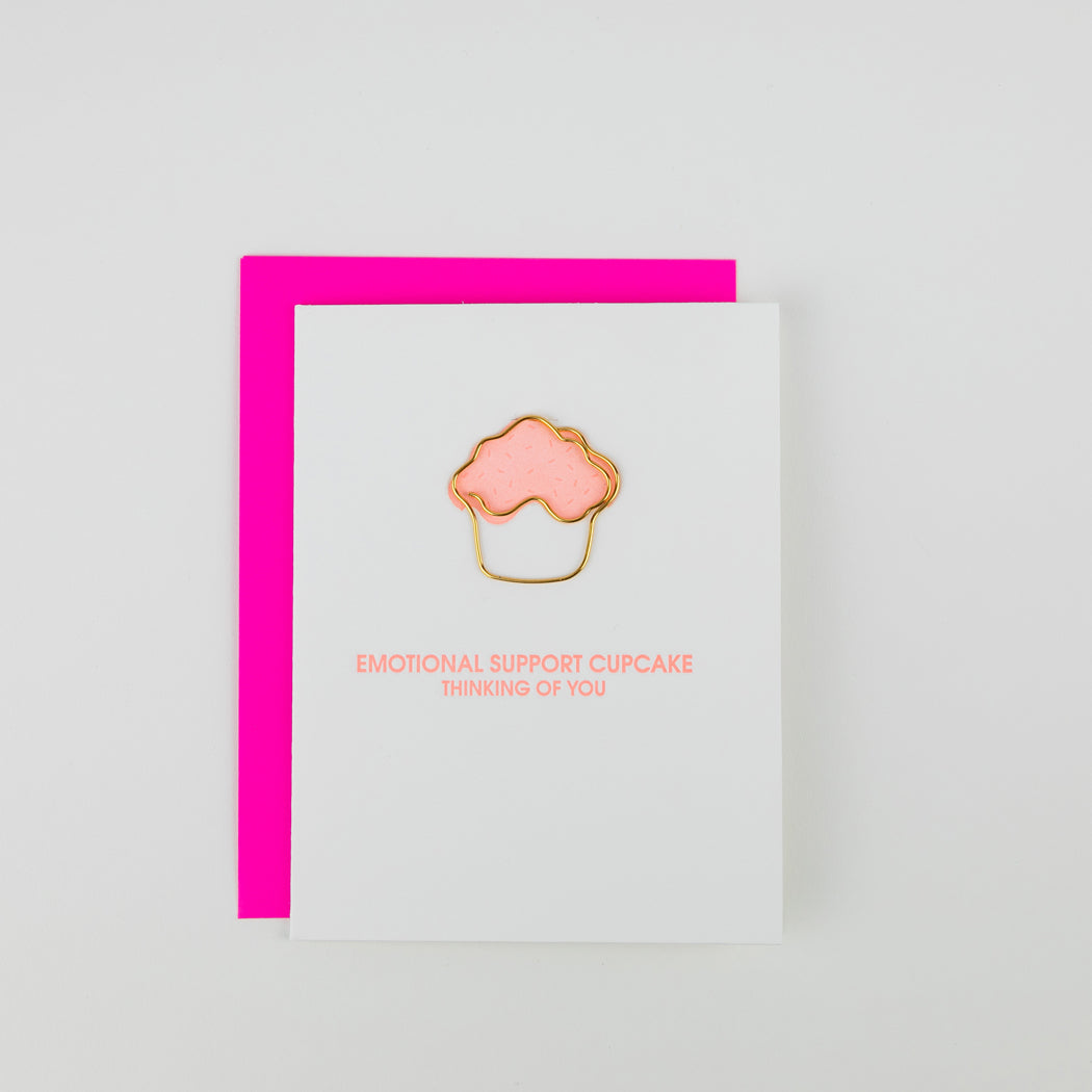 Emotional Support Cupcake - Paperclip Letterpress Card