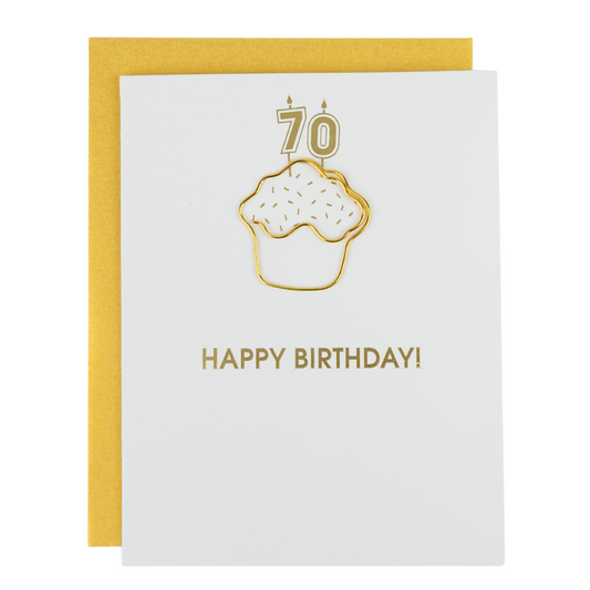 Happy Birthday Candles 70 - Paperclip Letterpress Card