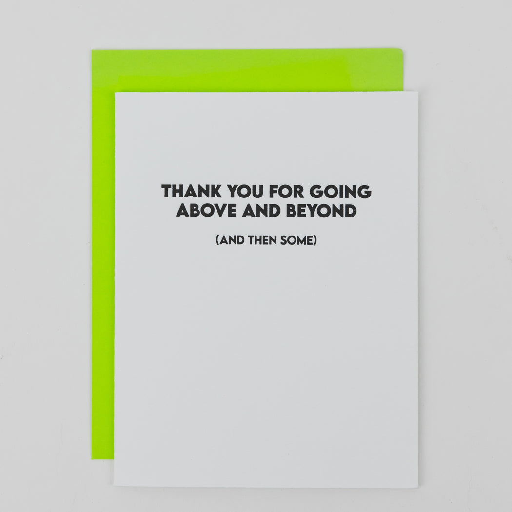 Thank You For Going Above & Beyond - Thank You Card