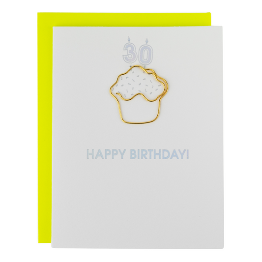 Happy Birthday Candles 30 - Paperclip Letterpress Card