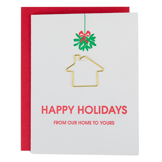 Happy Holidays From Our Home To Yours - Paperclip Letterpress Card
