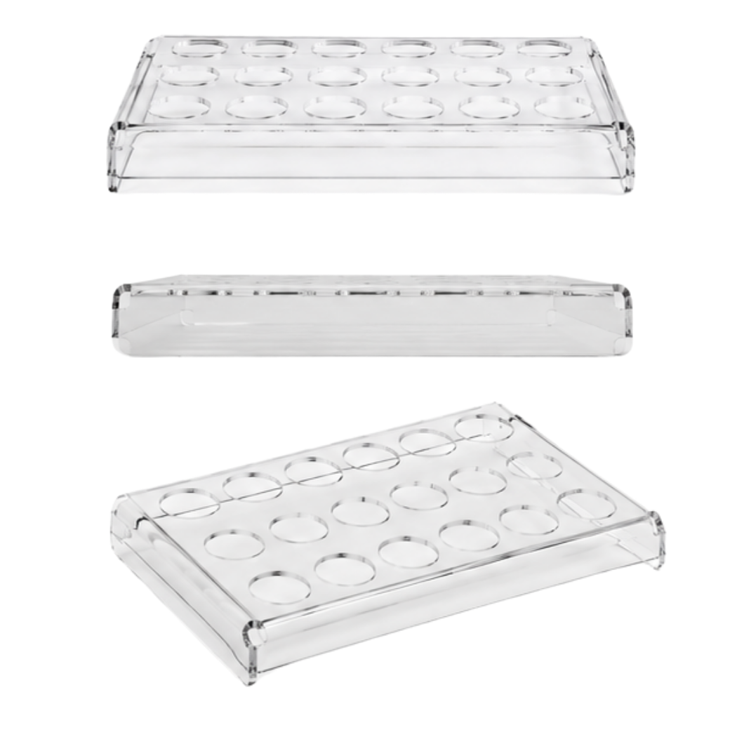 18-Pocket Hand Crème Display Fixture - Acrylic Retail Display with Chez Gagné Logo