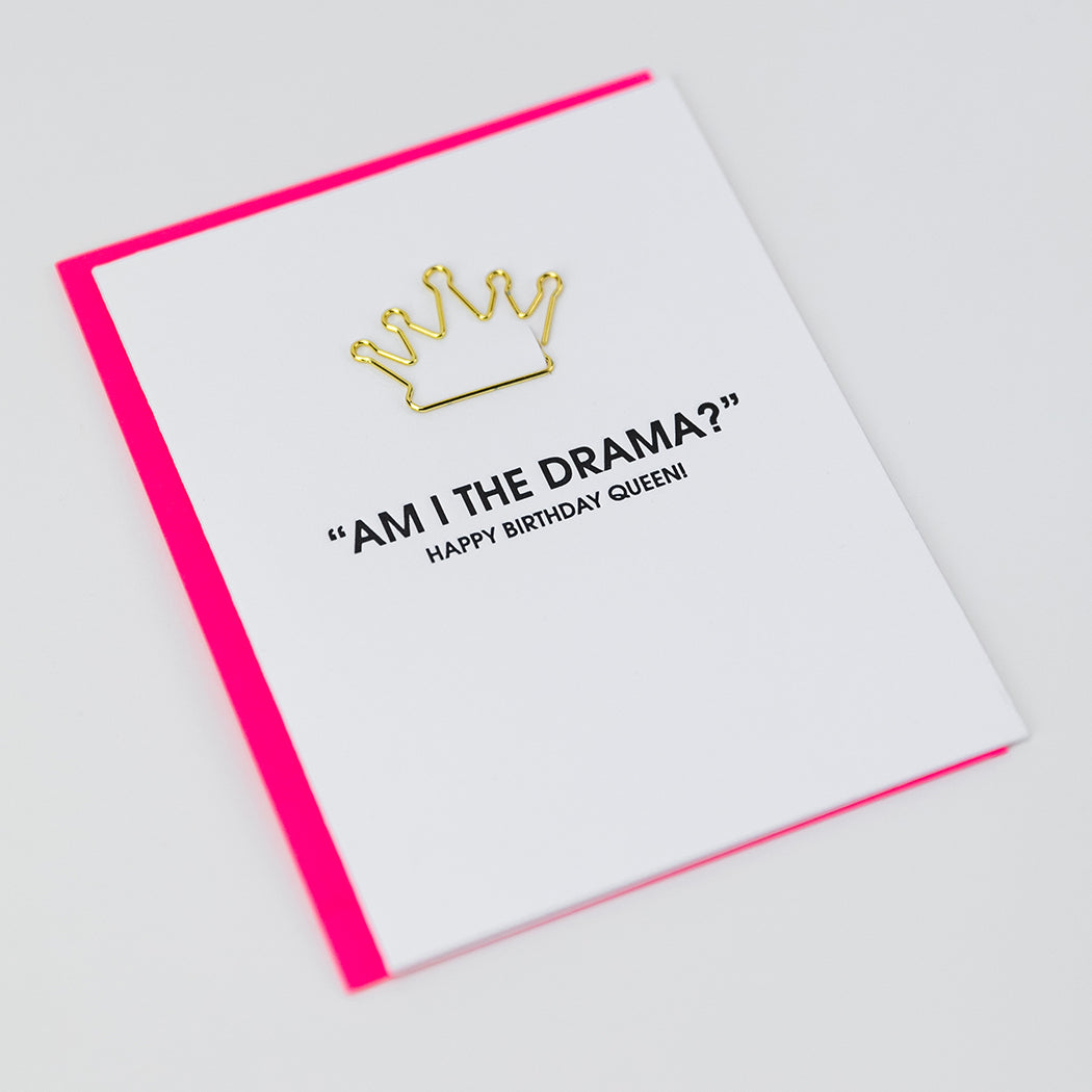 Am I the Drama? - Paper Clip Letterpress Card