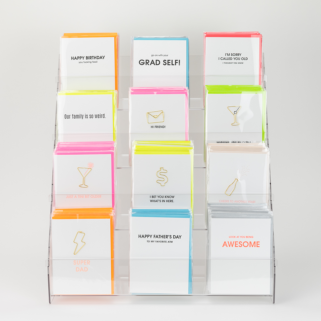Acrylic Counter Rack - Filled with 12 Best Selling Cards