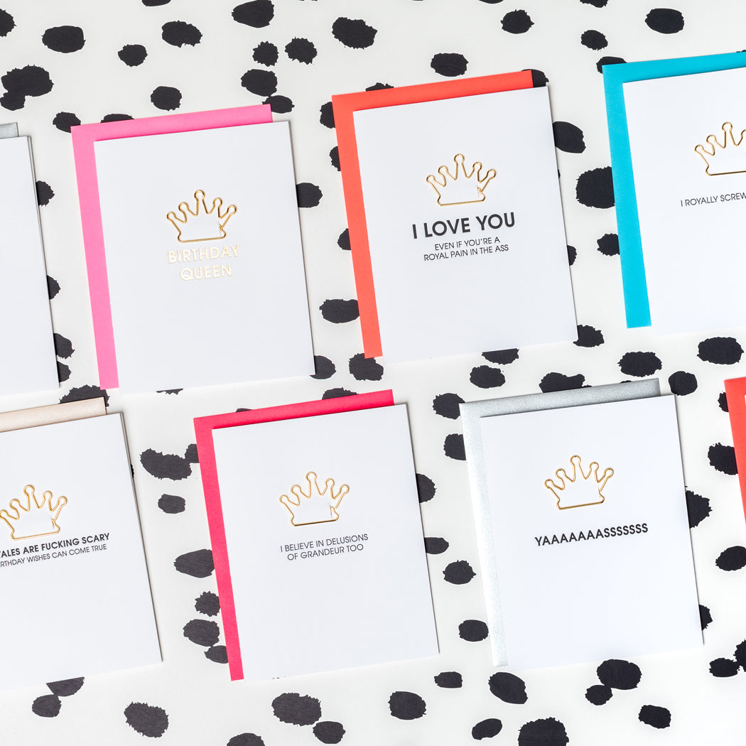 Birthday Queen - Paper Clip Letterpress Card