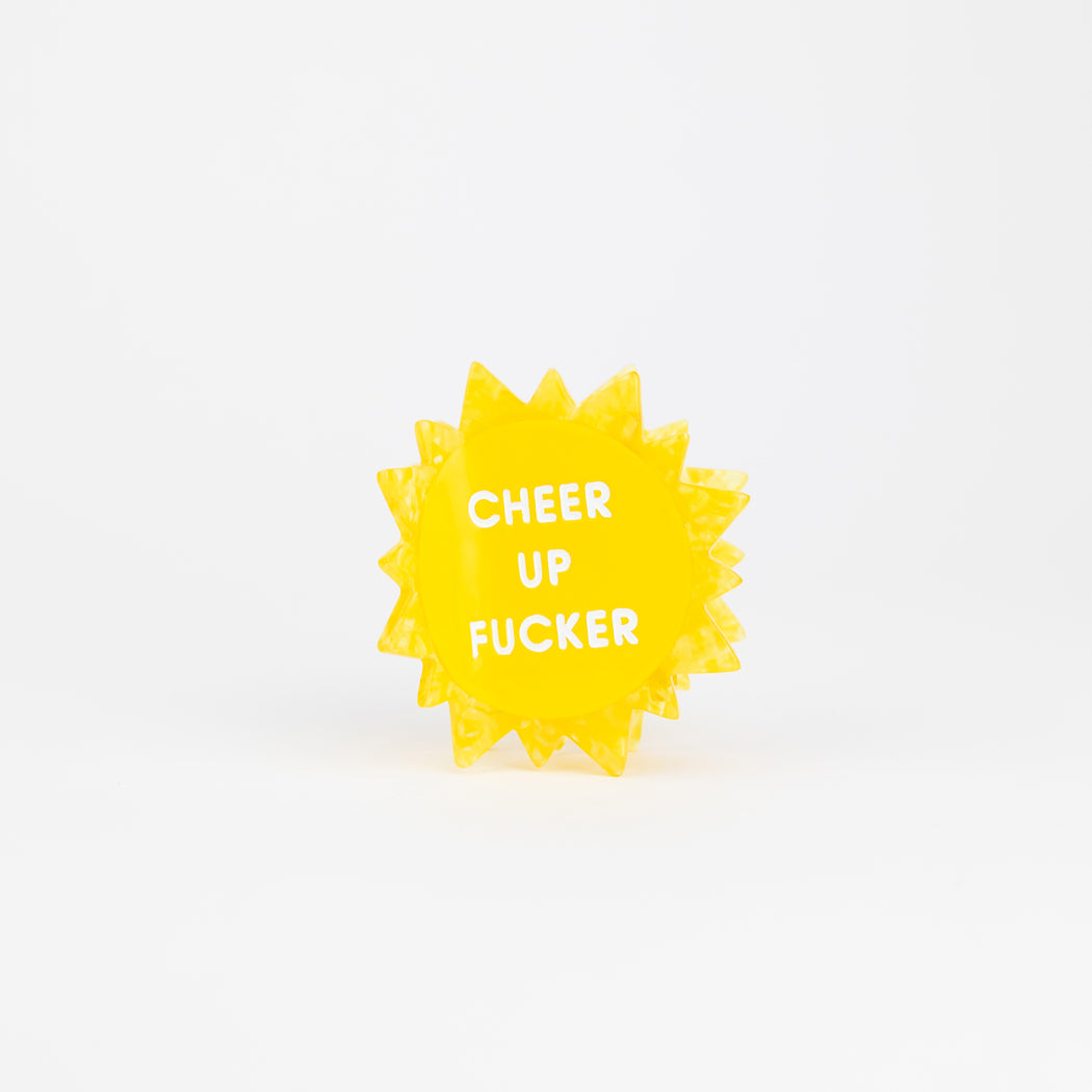 Cheer Up Fucker - Sun - Acetate Hair Claw Clip