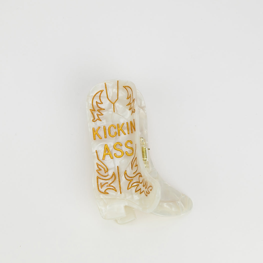 Kickin' Ass - Cowboy Boot - Acetate Hair Claw Clip
