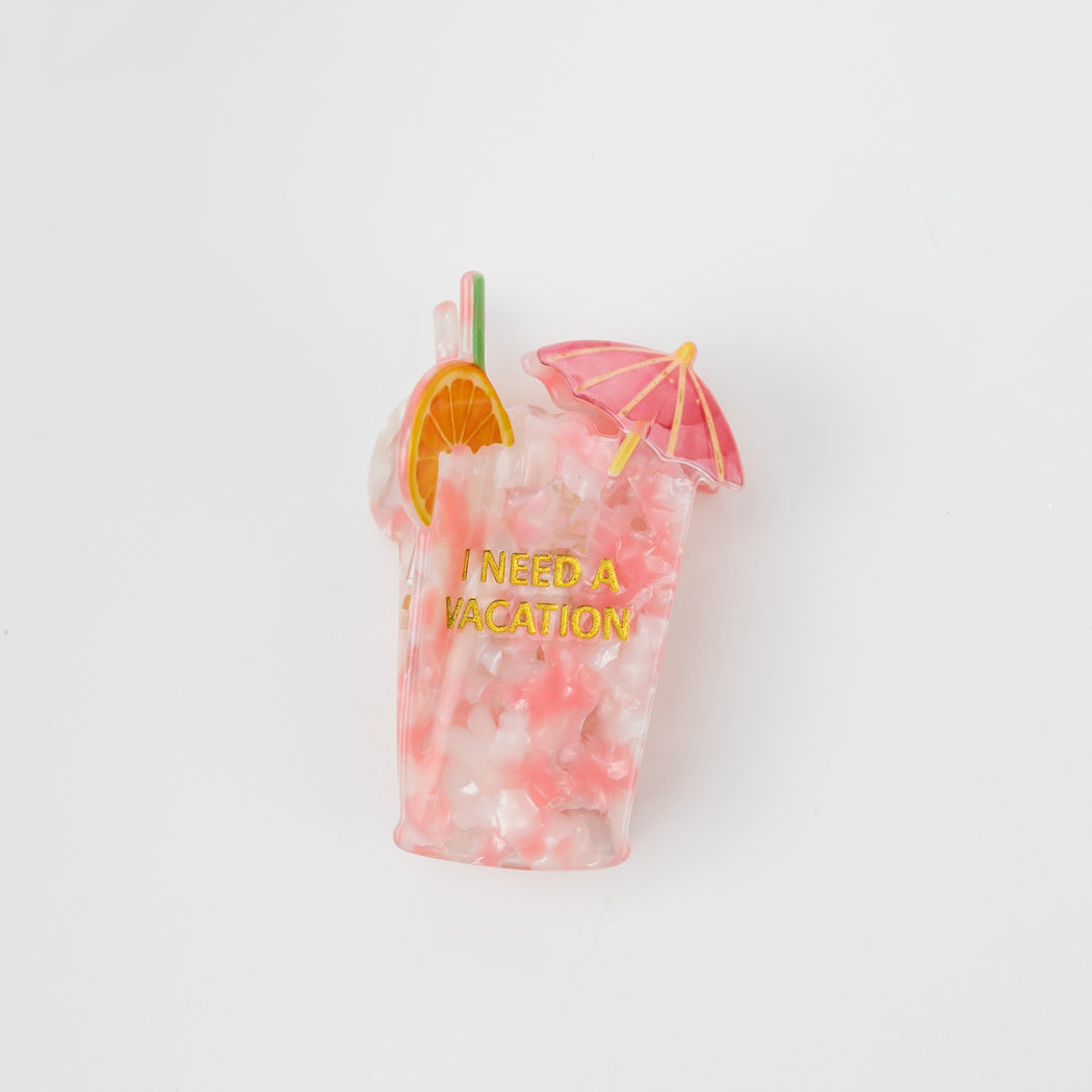I Need A Vacation - Cocktail - Acetate Hair Claw Clip