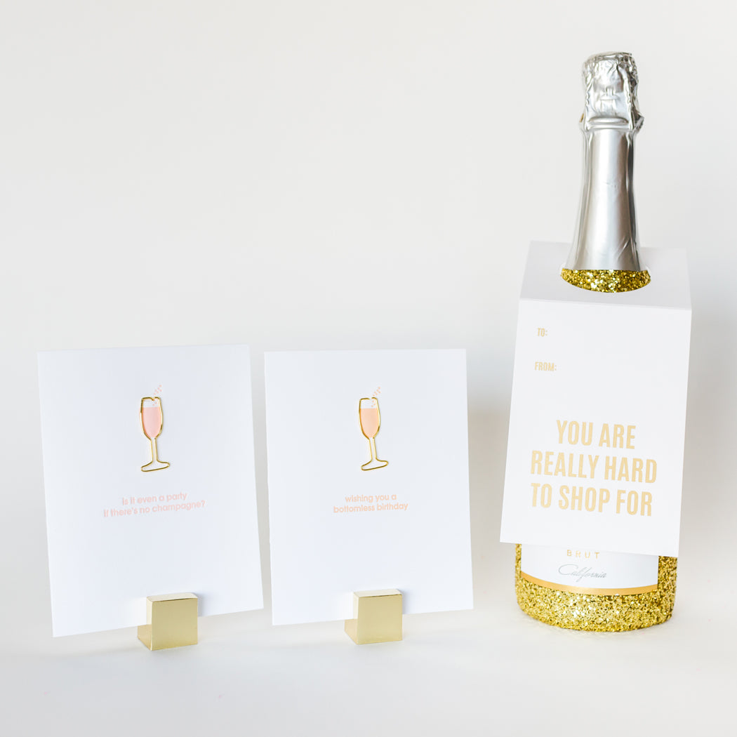 Wishing You a Bottomless Birthday - Paper Clip Letterpress Card
