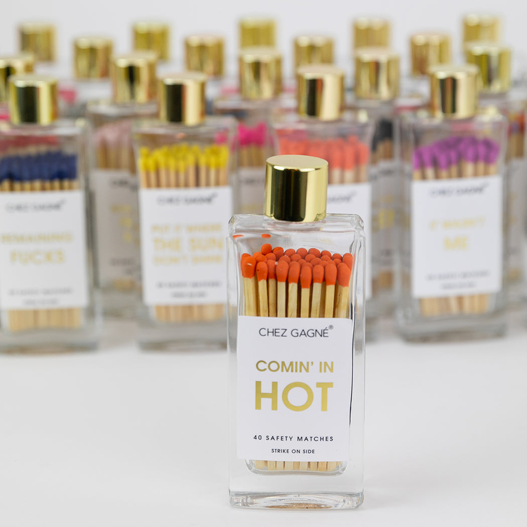 Coming In Hot - Glass Bottle Safety Matches