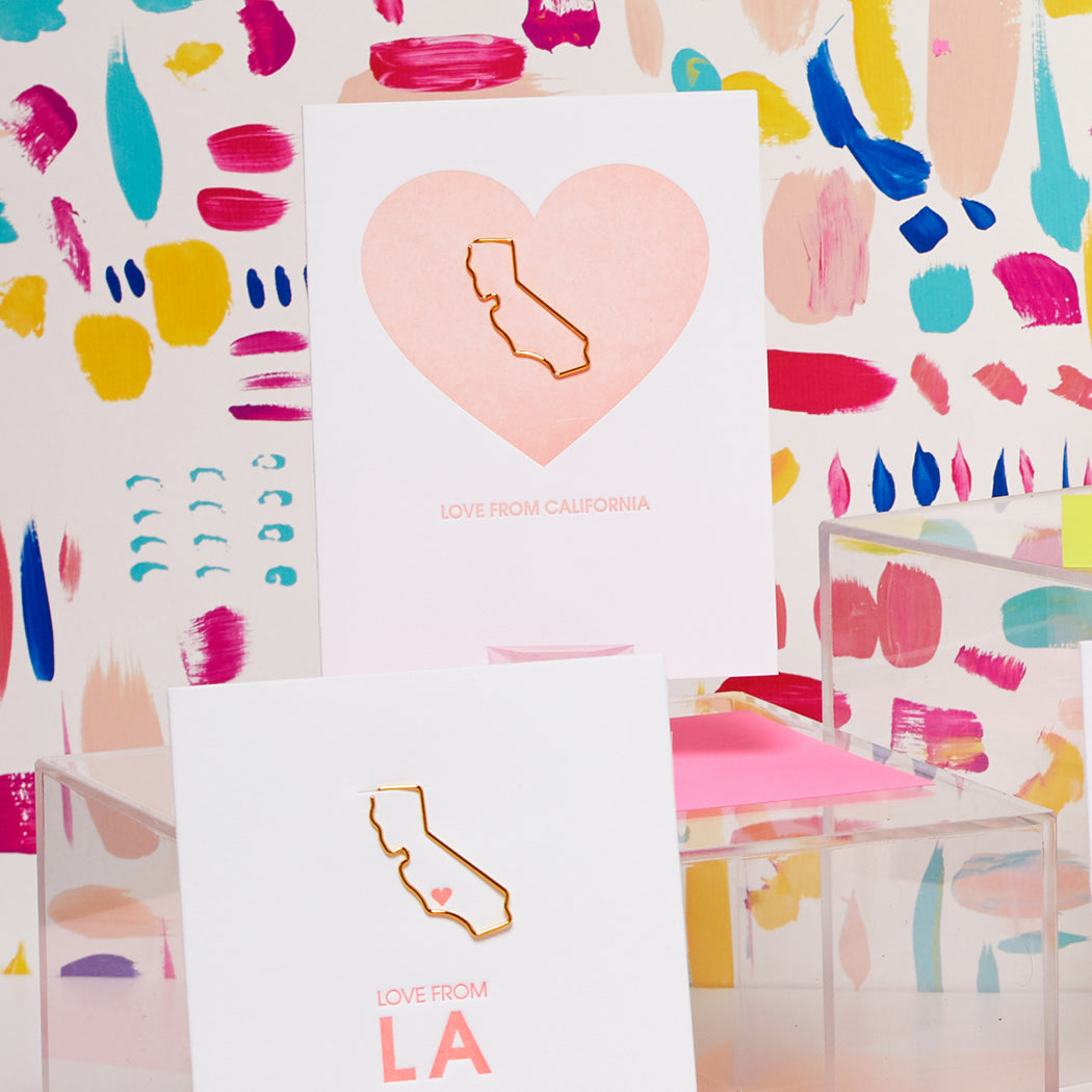 Love From California - Paper Clip Letterpress Card