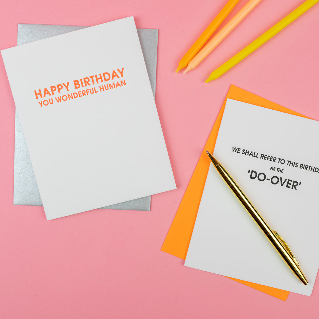 Happy Birthday You Wonderful Human - Letterpress Card