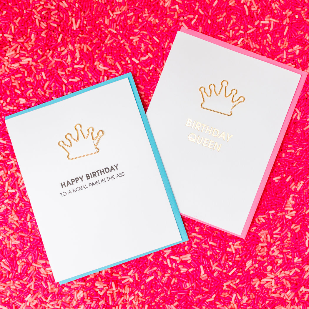 Birthday Queen - Paper Clip Letterpress Card