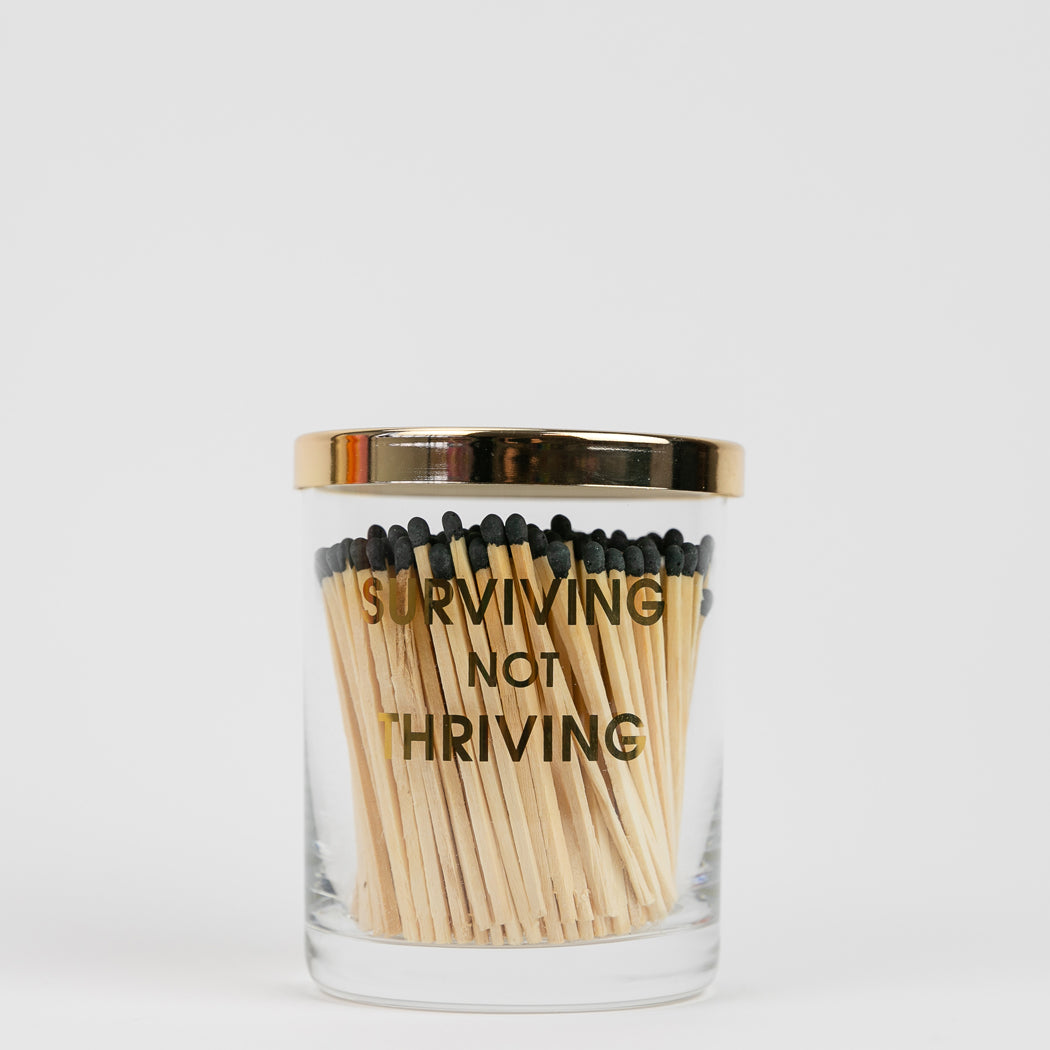 Limited Edition: Surviving Not Thriving Match + Rocks Glass Duo
