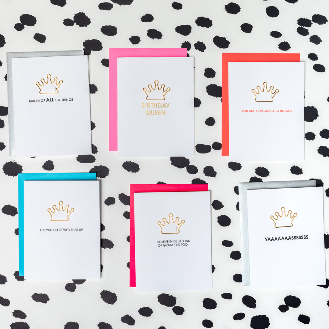 Birthday Queen - Paper Clip Letterpress Card