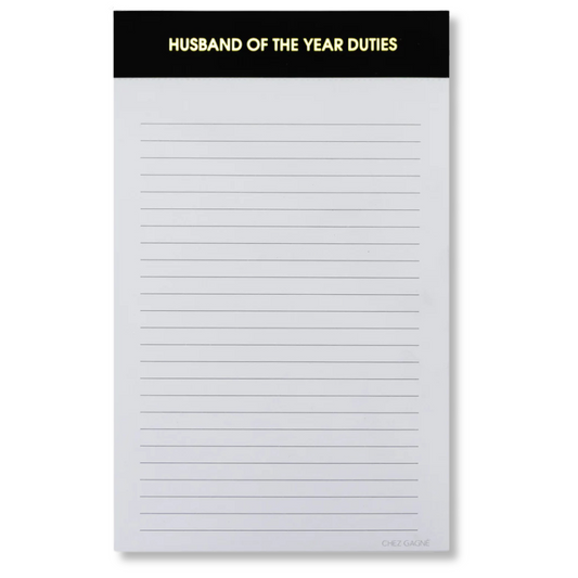 Husband Of The Year Duties - Lined Notepad