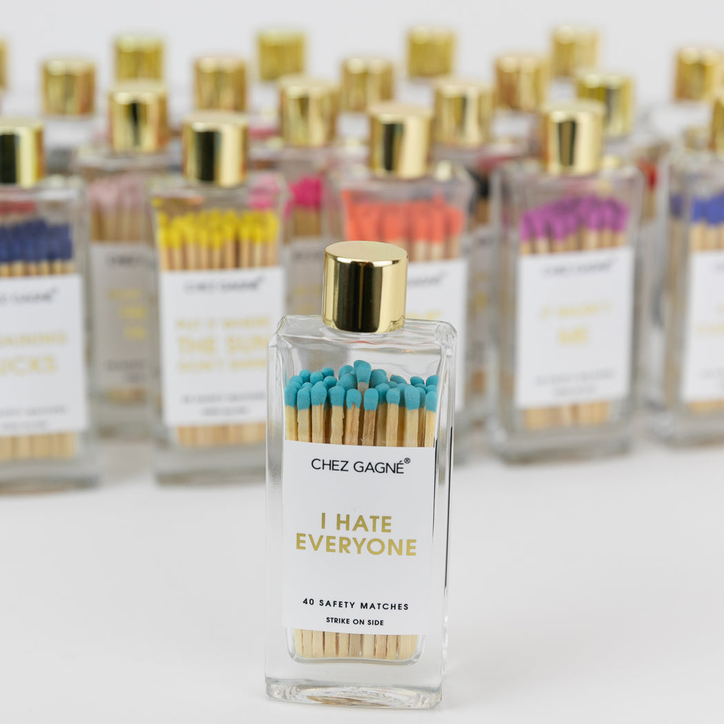 I Hate Everyone - Glass Bottle Safety Matches