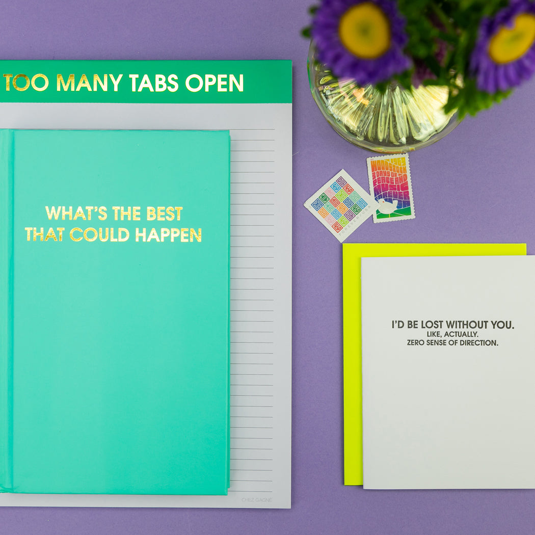What's The Best That Could Happen - Aqua Hardcover Journal