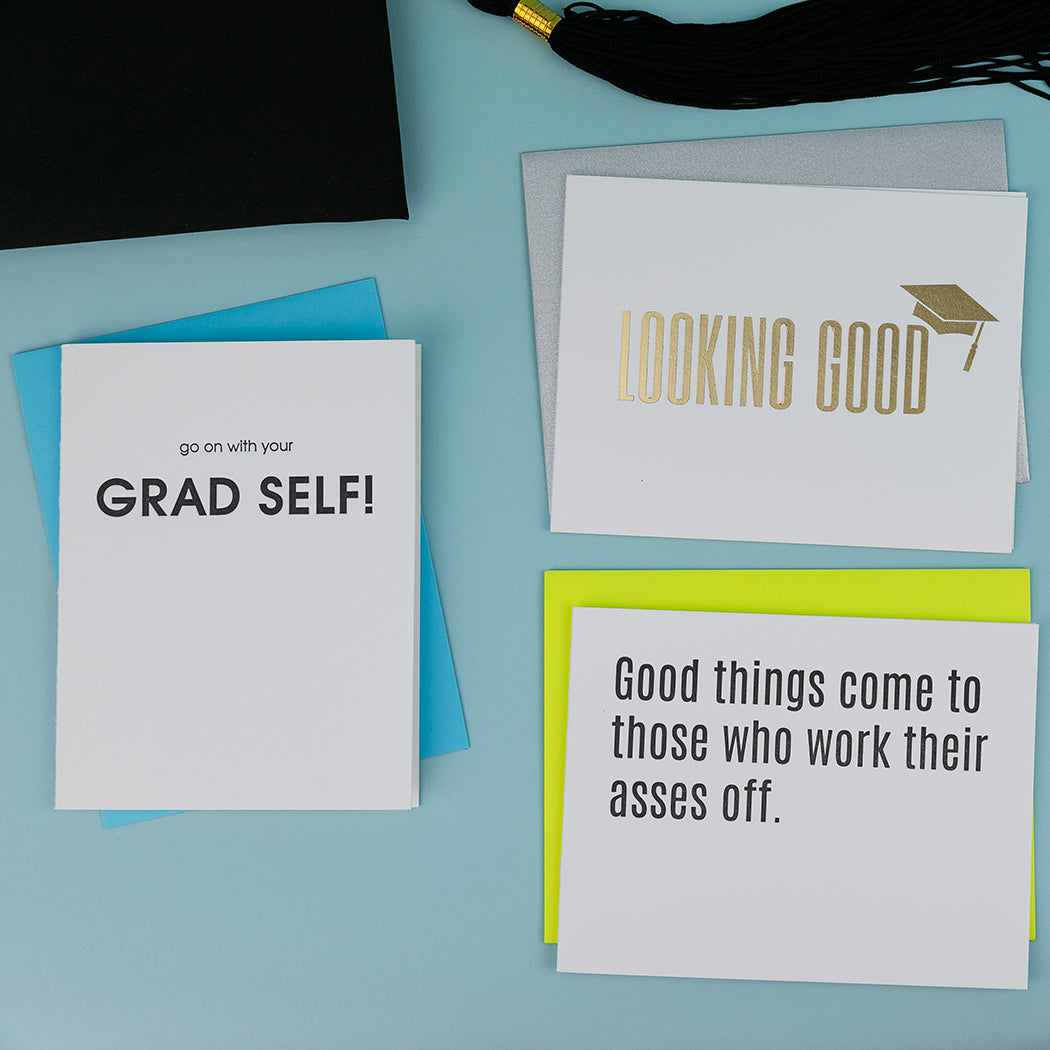 Con-GRAD-u-Fuckin-Lations - Graduation Letterpress Card