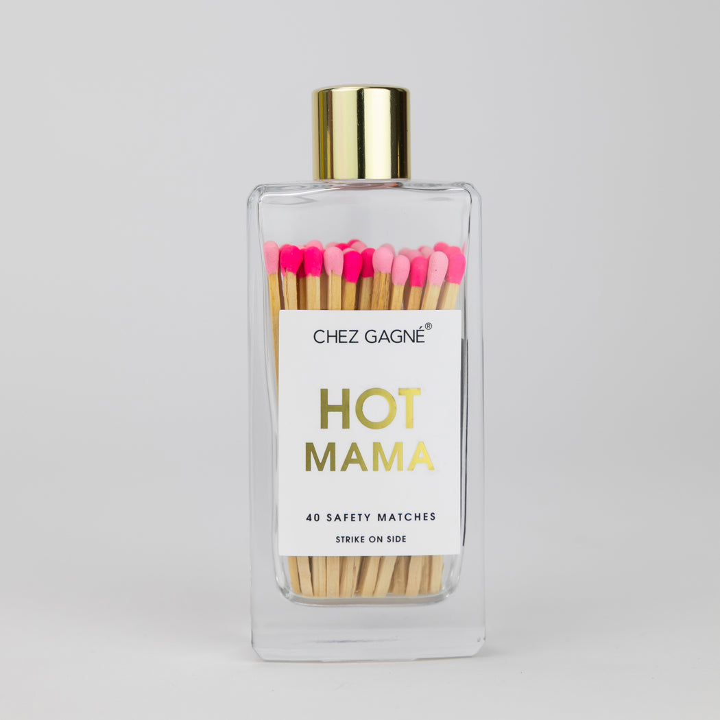 Hot Mama - Glass Bottle Matches - Bright + Light Pink - Mother's Day Gift