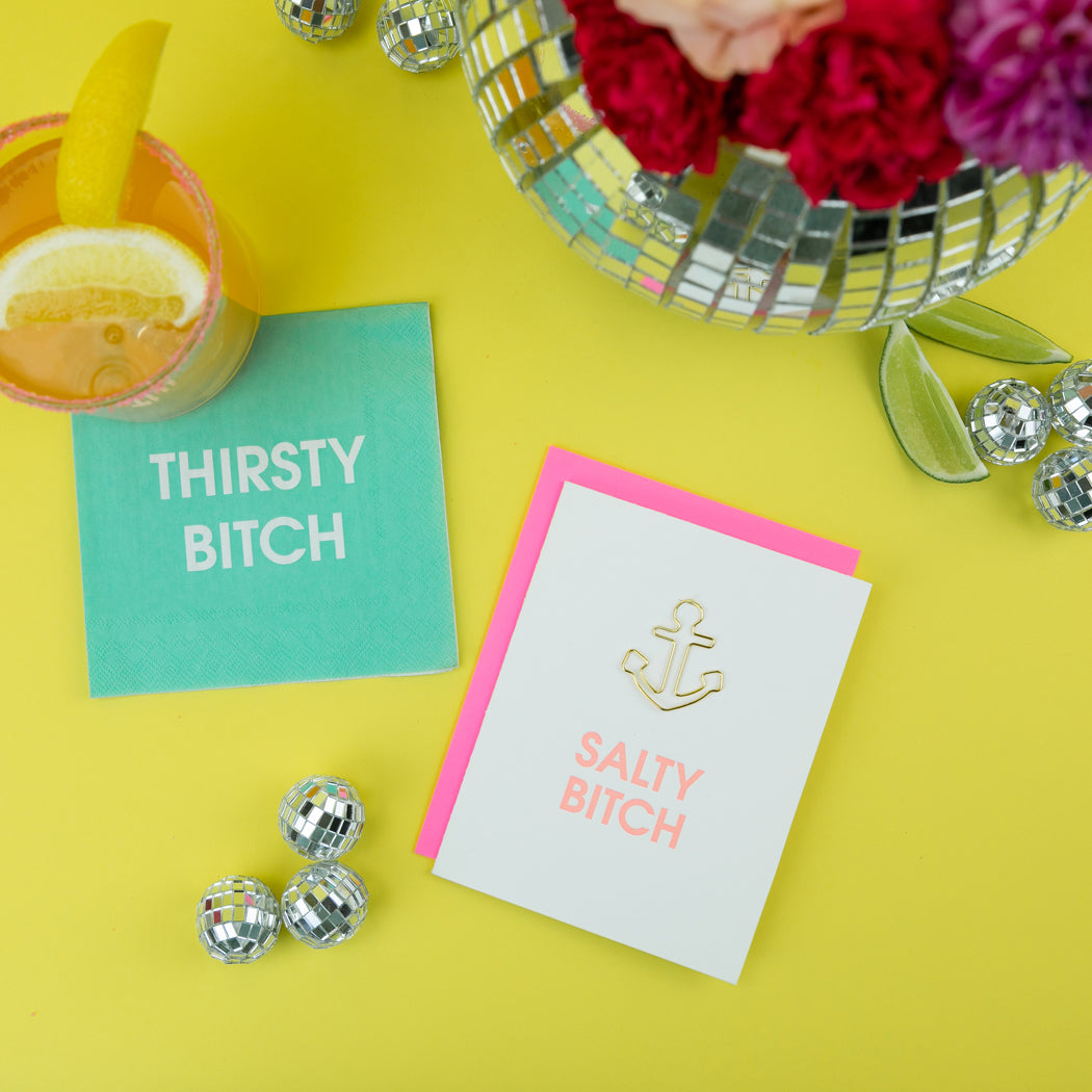 Salty Bitch - Paper Clip Letterpress Card