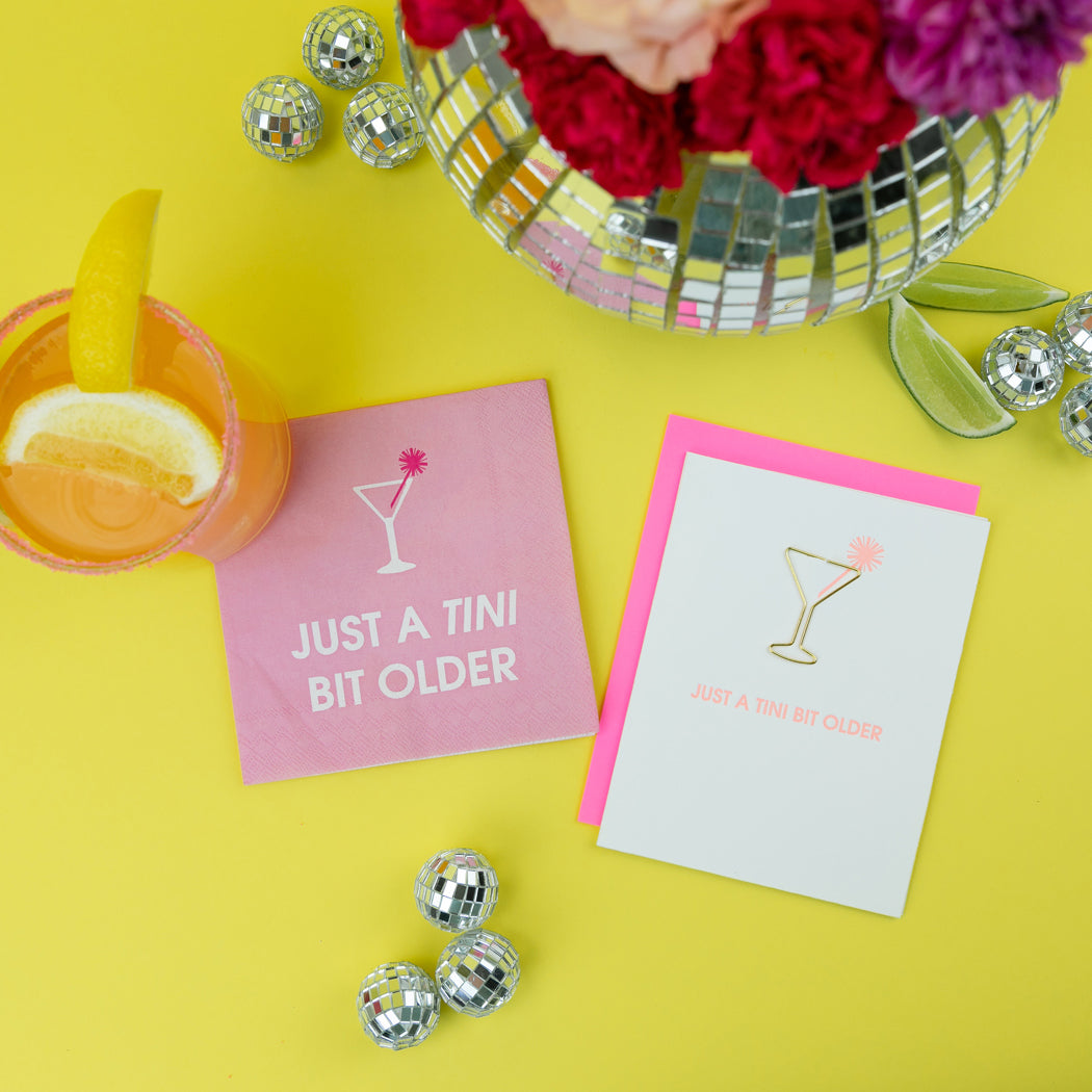 Just a Tini Bit Older - Paper Clip Letterpress Card