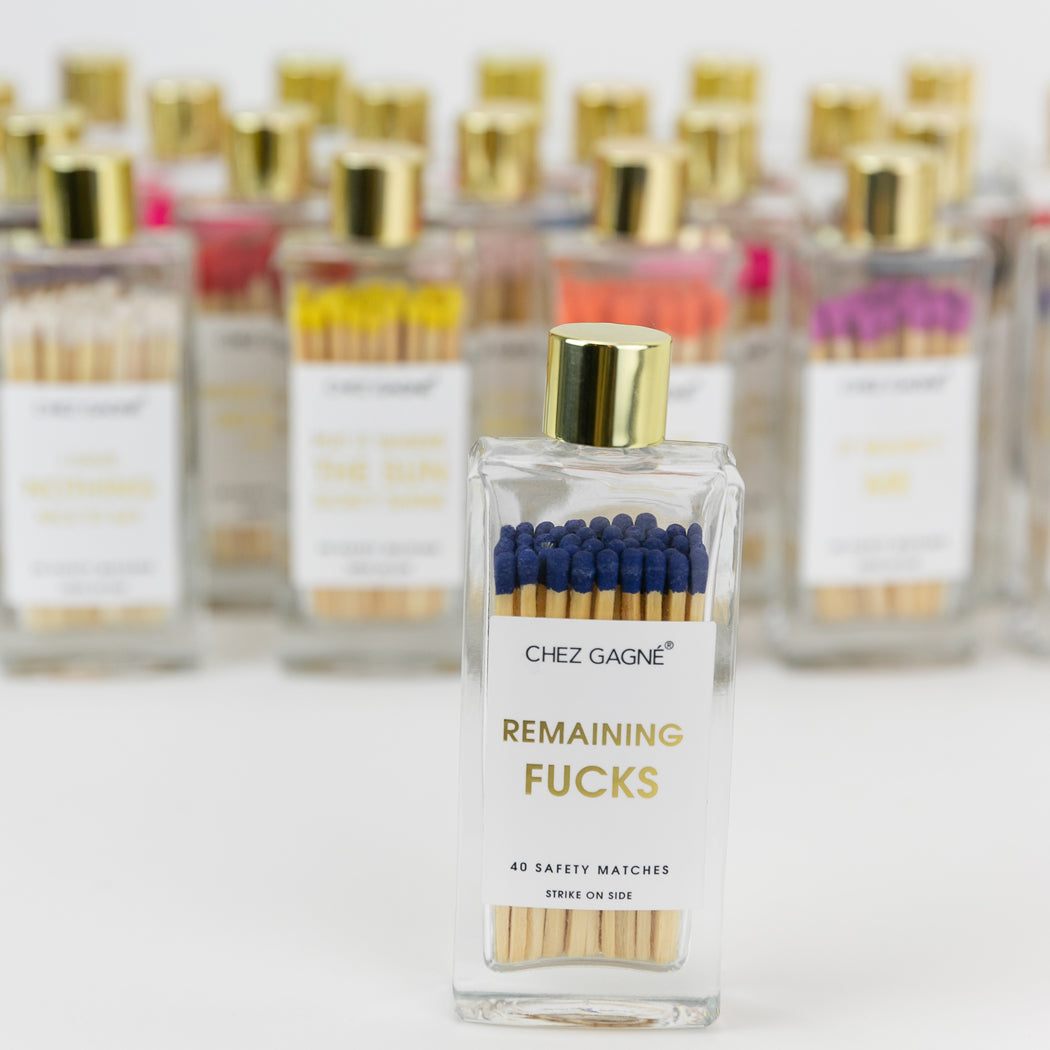 Remaining Fucks - Glass Bottle Safety Matches