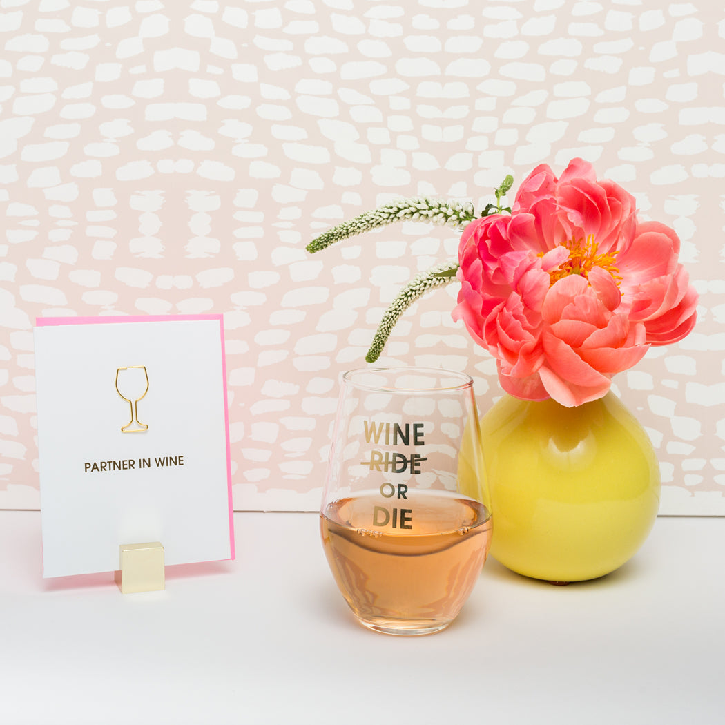 Partner in Wine - Paper Clip Letterpress Card