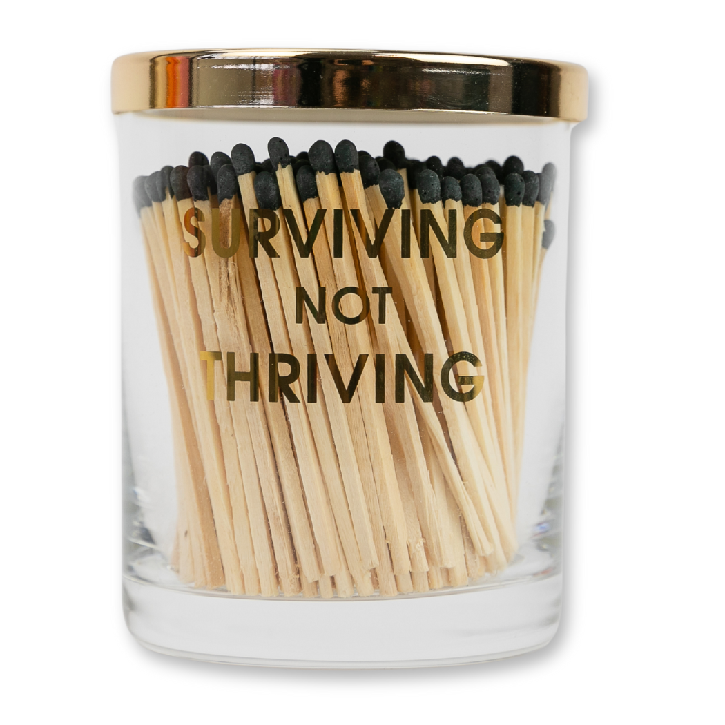 Limited Edition: Surviving Not Thriving Match + Rocks Glass Duo