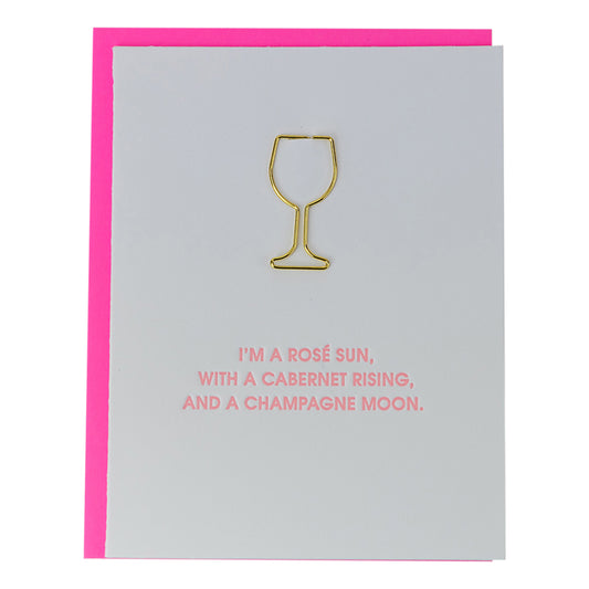 Wine Signs (Sun, Rising + Moon Signs) - Paper Clip Letterpress Card