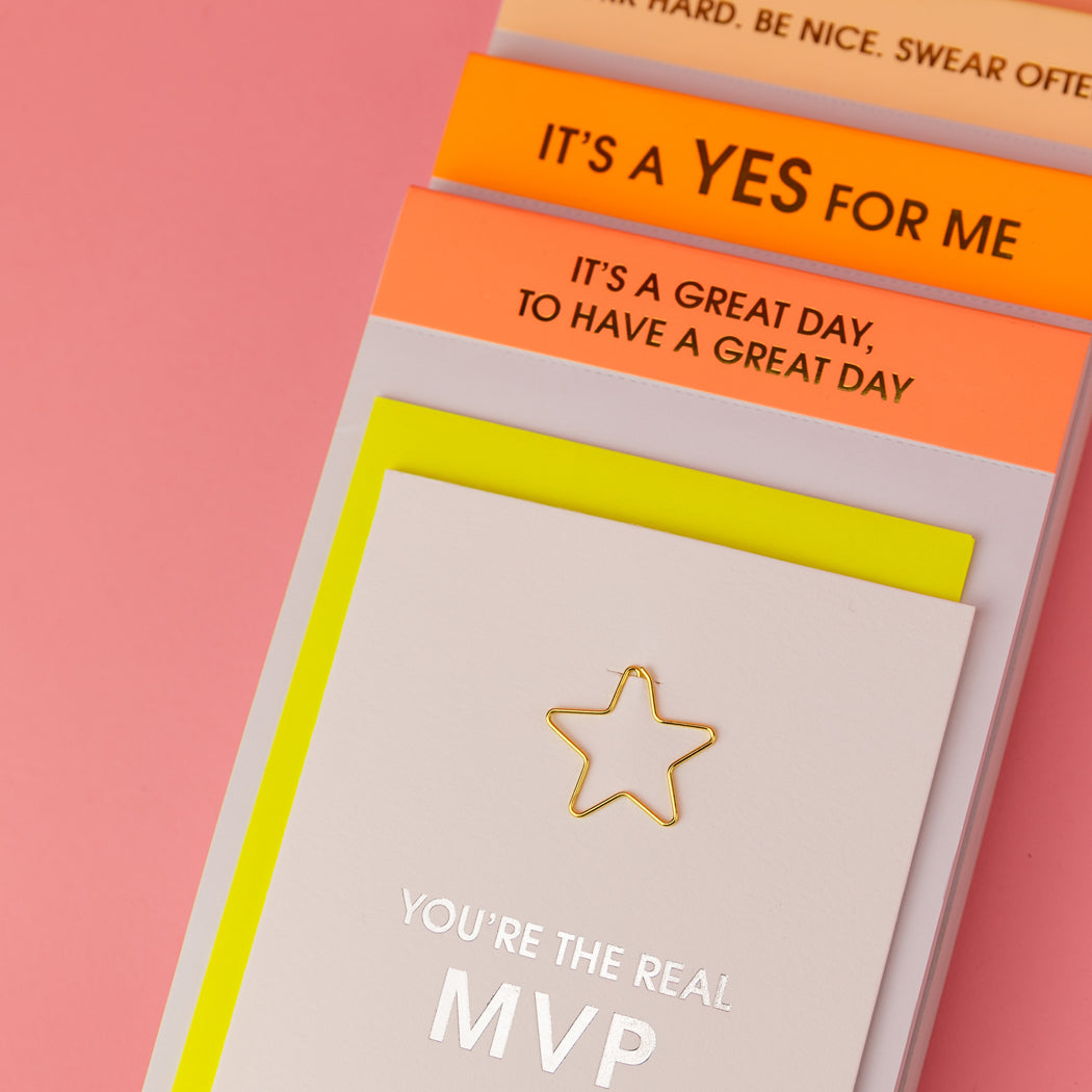 You're The Real MVP - Paper Clip Letterpress Card