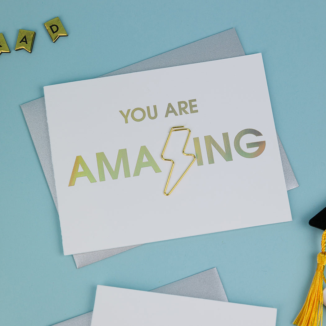 You Are Amazing - Paper Clip Letterpress Card