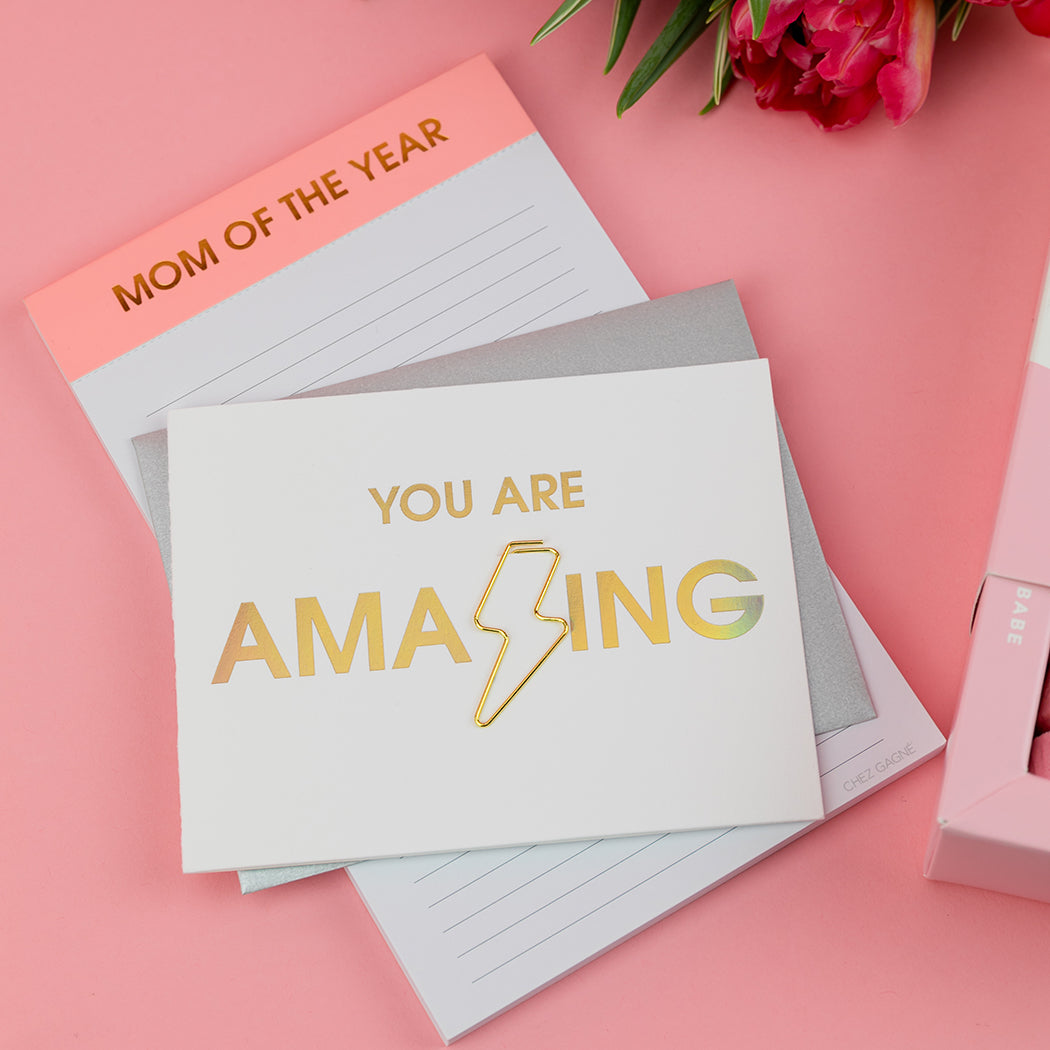 You Are Amazing - Paper Clip Letterpress Card
