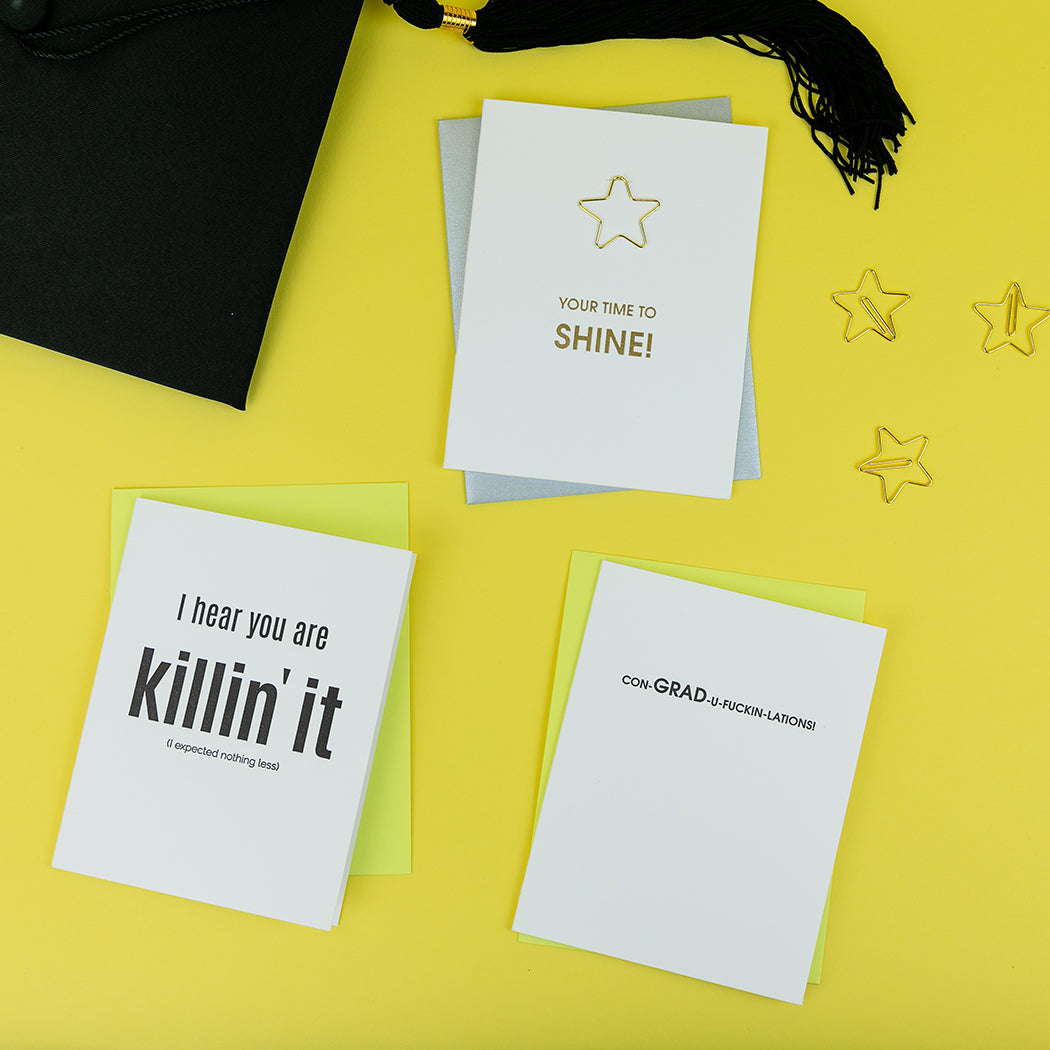 Con-GRAD-u-Fuckin-Lations - Graduation Letterpress Card