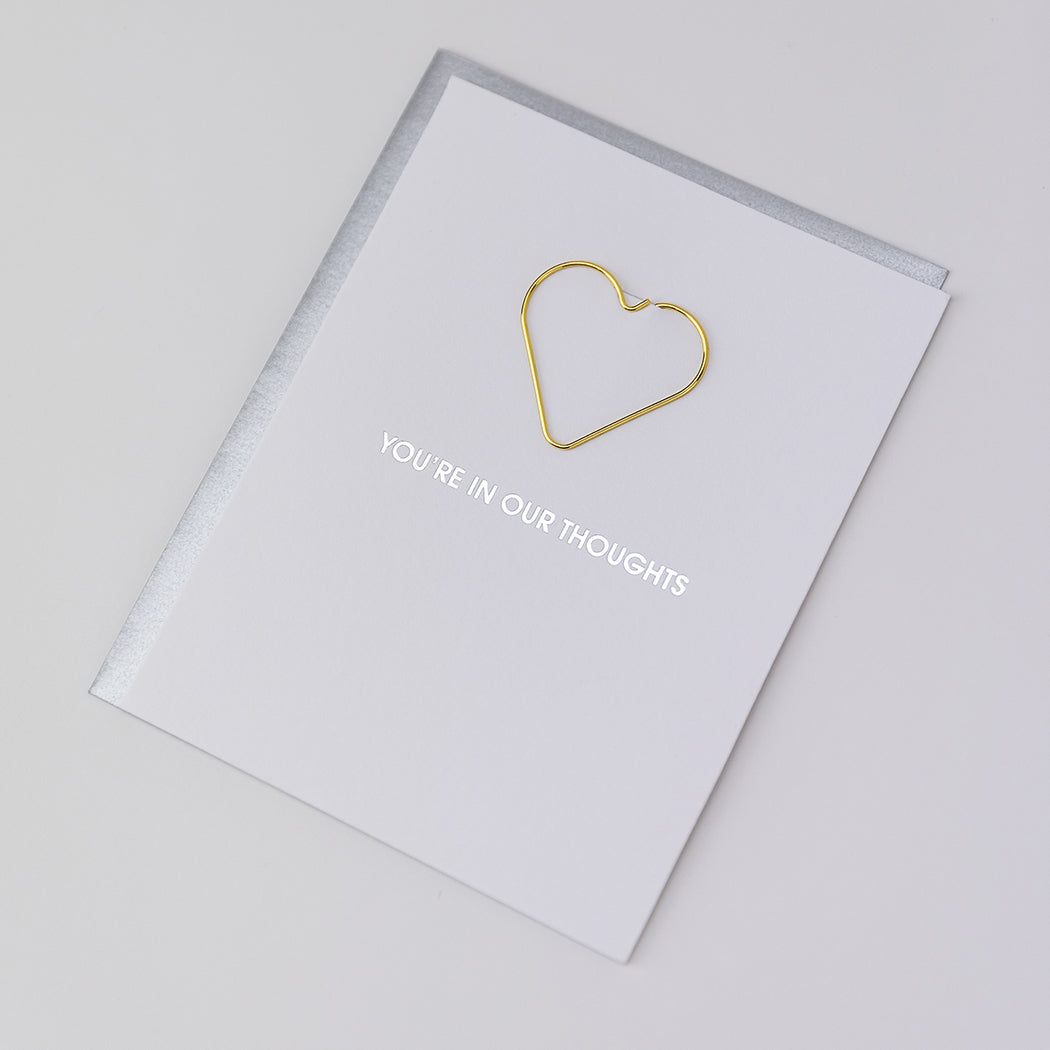 You're In Our Thoughts - Paper Clip Letterpress Card