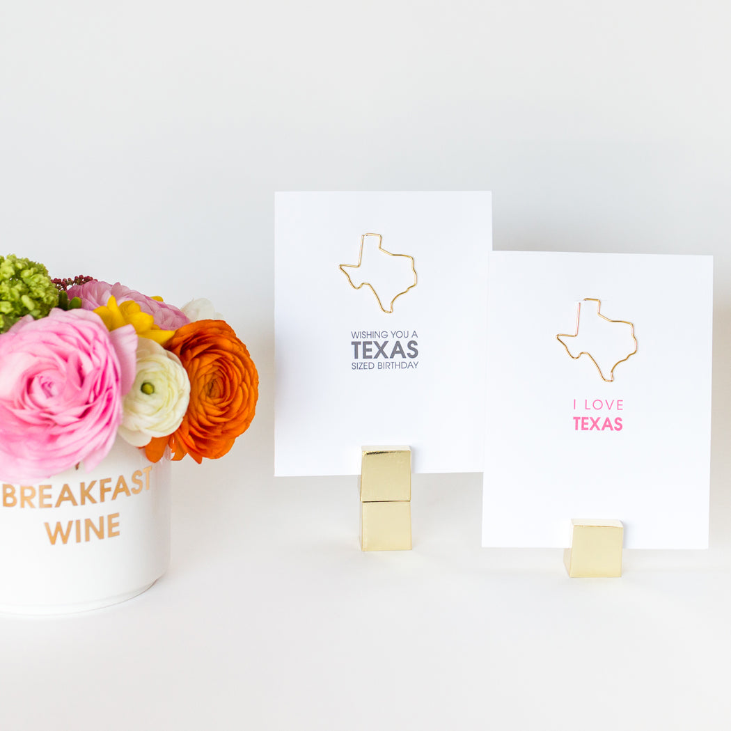 Wishing You a Texas Sized Birthday - Paper Clip Letterpress Card