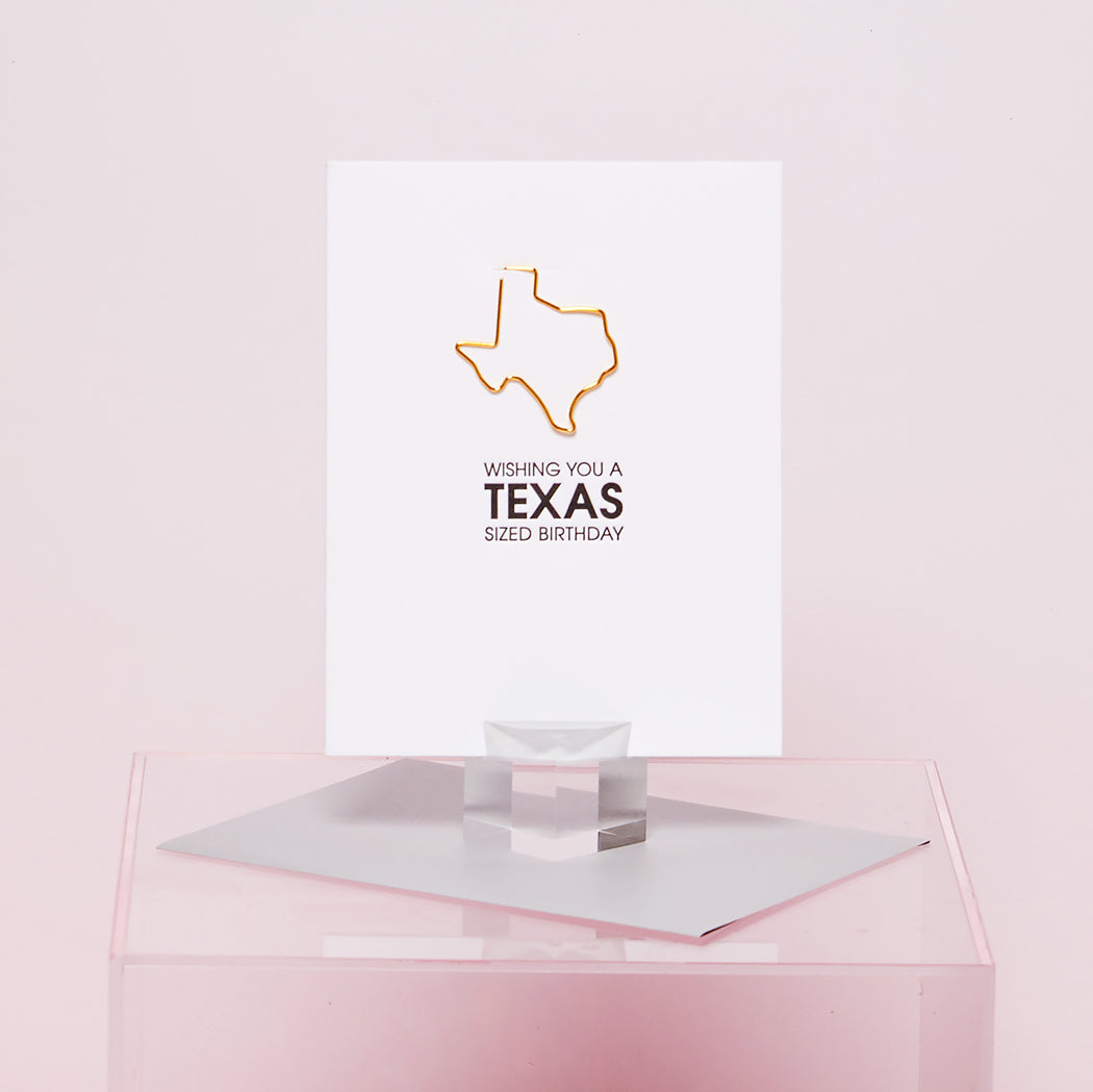 Wishing You a Texas Sized Birthday - Paper Clip Letterpress Card
