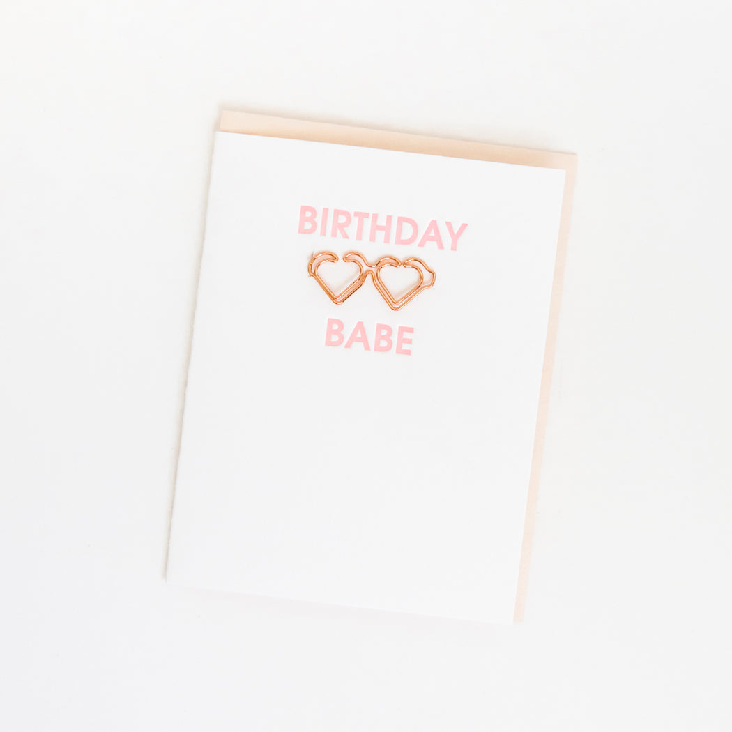 Birthday Babe Sunnies - Paper Clip Letterpress Card
